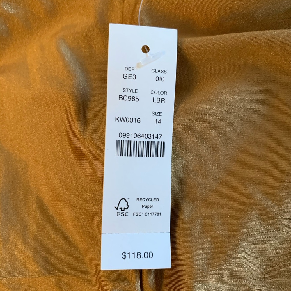 J Crew Liquid Bronze shiny square neck one piece..never worn.. - Picture 3 of 3